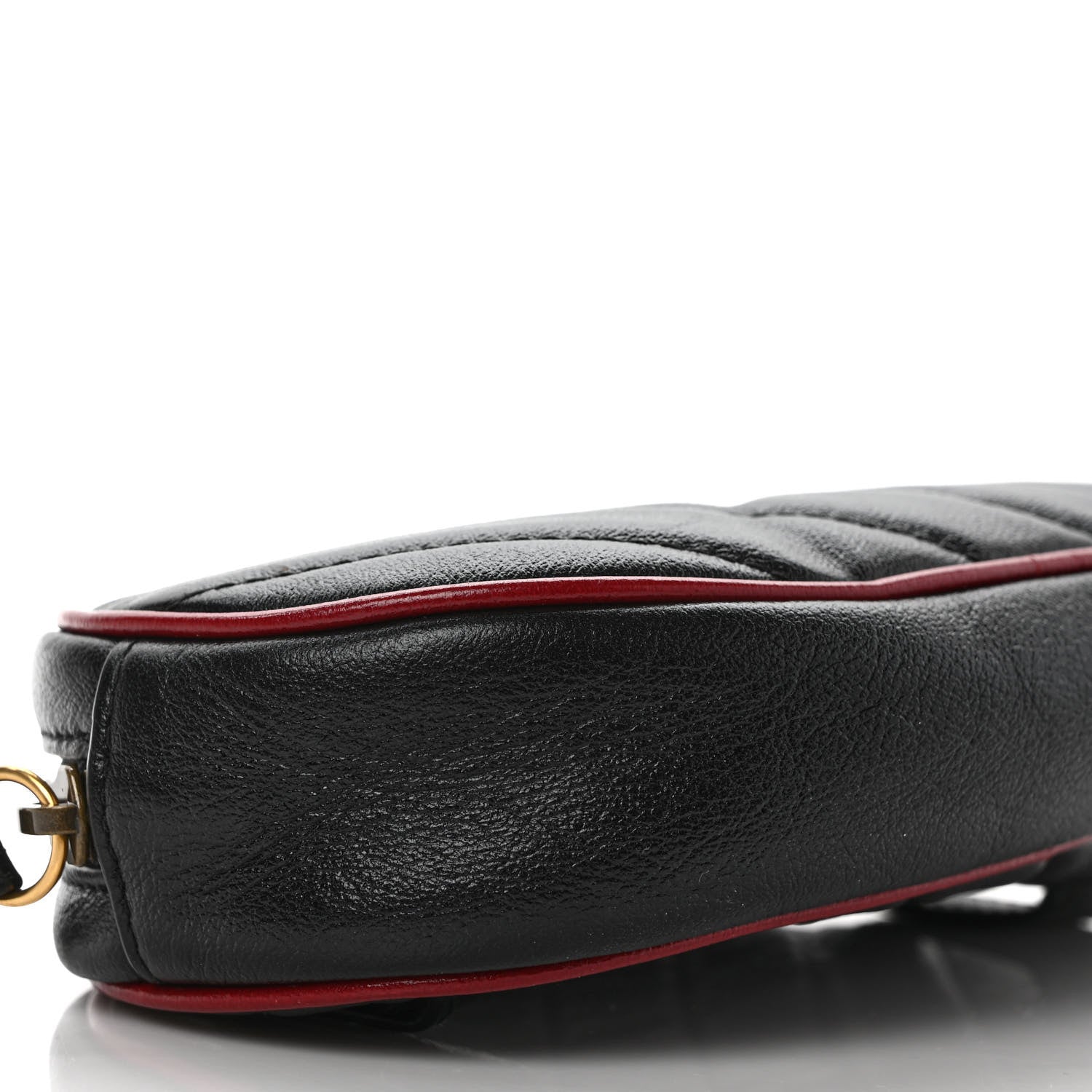 Gucci Azalea Calfskin Matelasse Diagonal Torchon GG Marmont Belt Bag 95 38 Black Romantic Cerise 8 of 10
