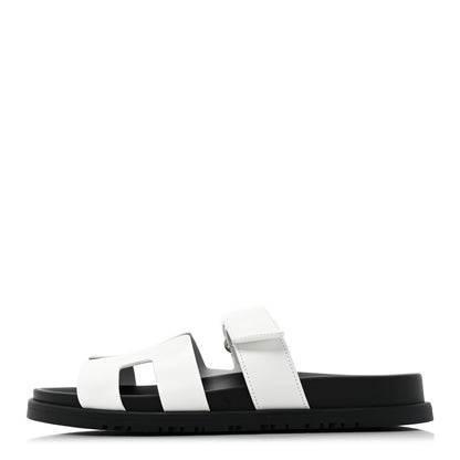 Hermes Calfskin Womens Chypre Sandals 38 White 1 of 8