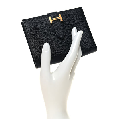 Hermes Epsom Bearn Compact Wallet Black 2 of 9
