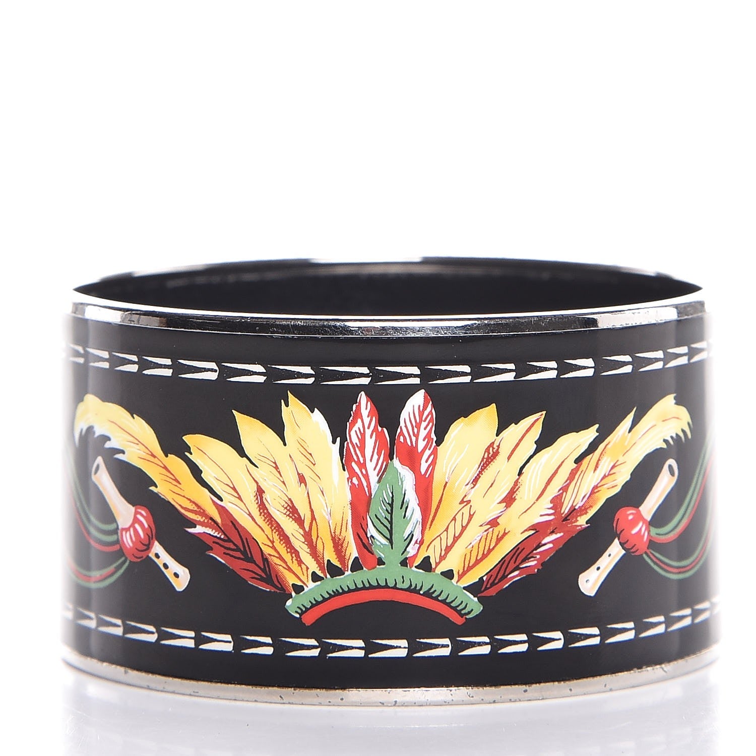 Hermes Enamel Printed Brazil Extra Wide Bracelet 65 3 of 5