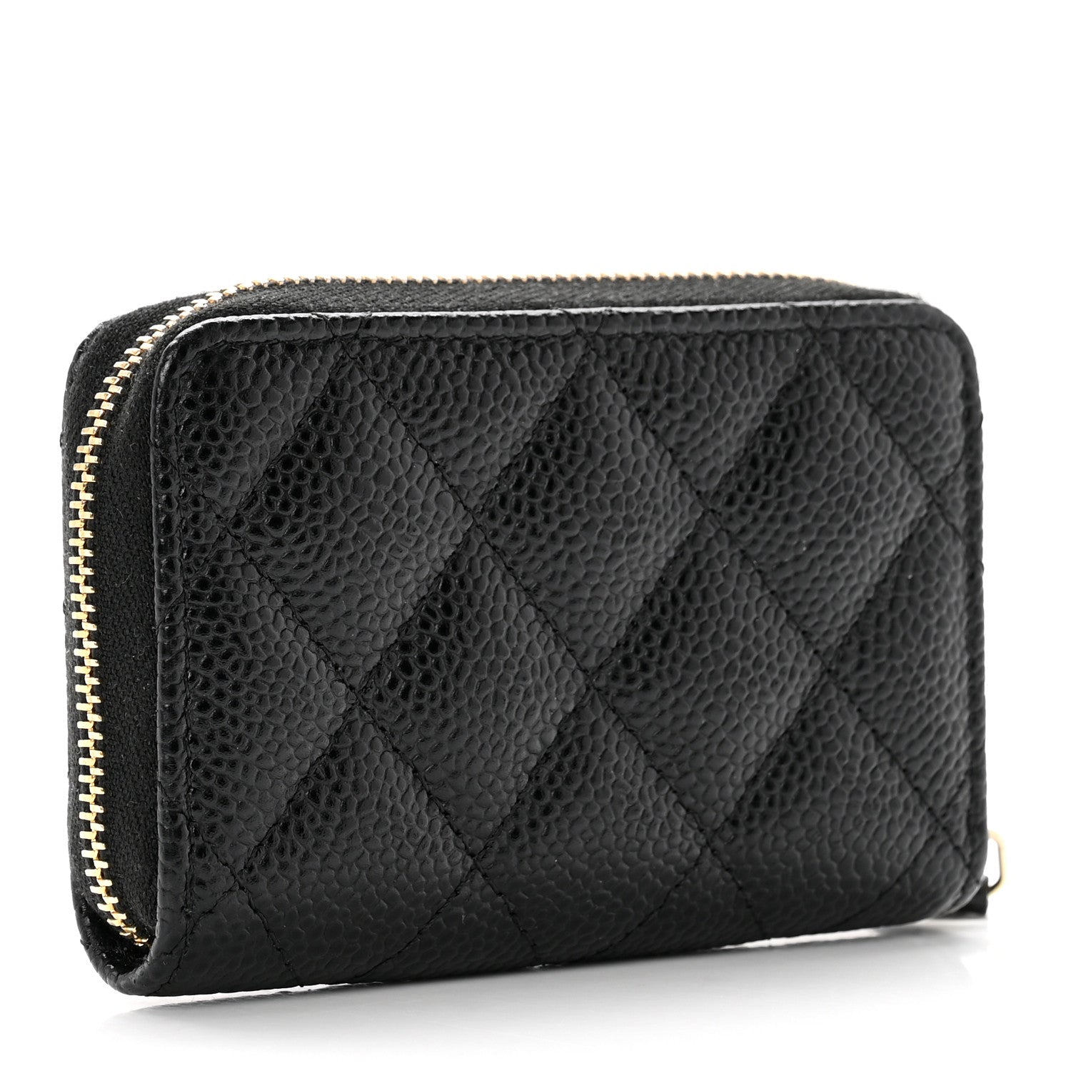 Chanel Caviar Quilted Zip Coin Purse Black 2 of 7