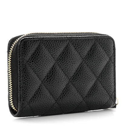 Chanel Caviar Quilted Zip Coin Purse Black 2 of 7