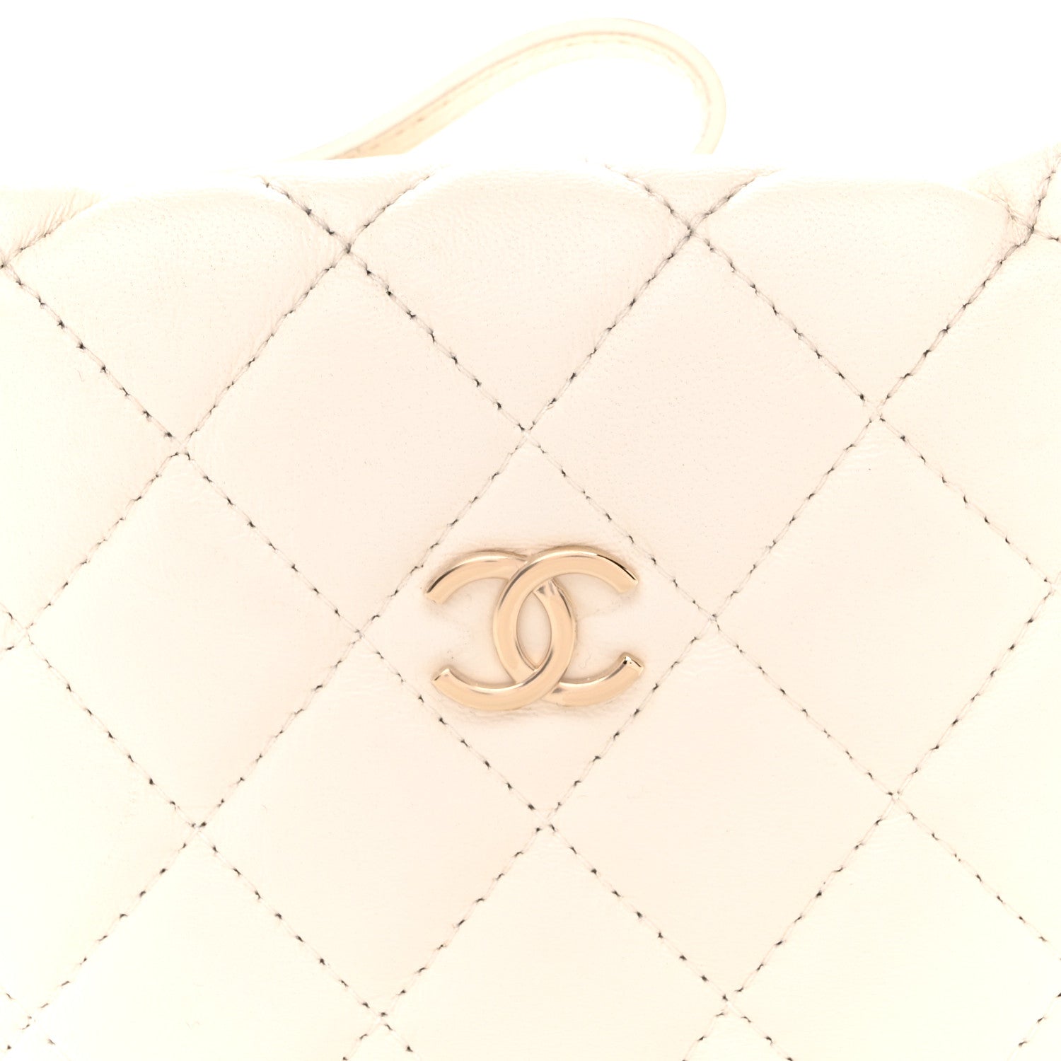 Chanel Lambskin Quilted Chain Around Pouch Hobo White 8 of 11