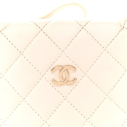 Chanel Lambskin Quilted Chain Around Pouch Hobo White 8 of 11