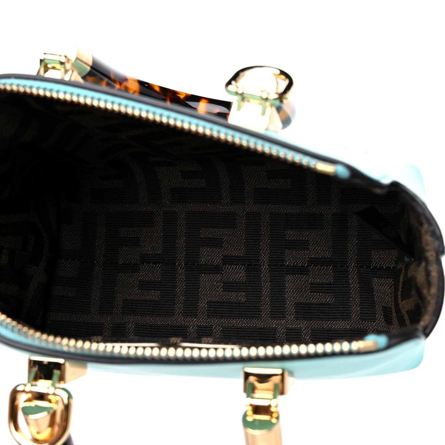Vitello King Plexiglass Logo Embossed Mini By The Way Top Handle Boston Bag Spring Turquoise