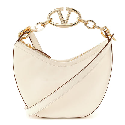 Valentino Garavani Nappa Mini Vlogo Moon Hobo Bag Ivory 1 of 20