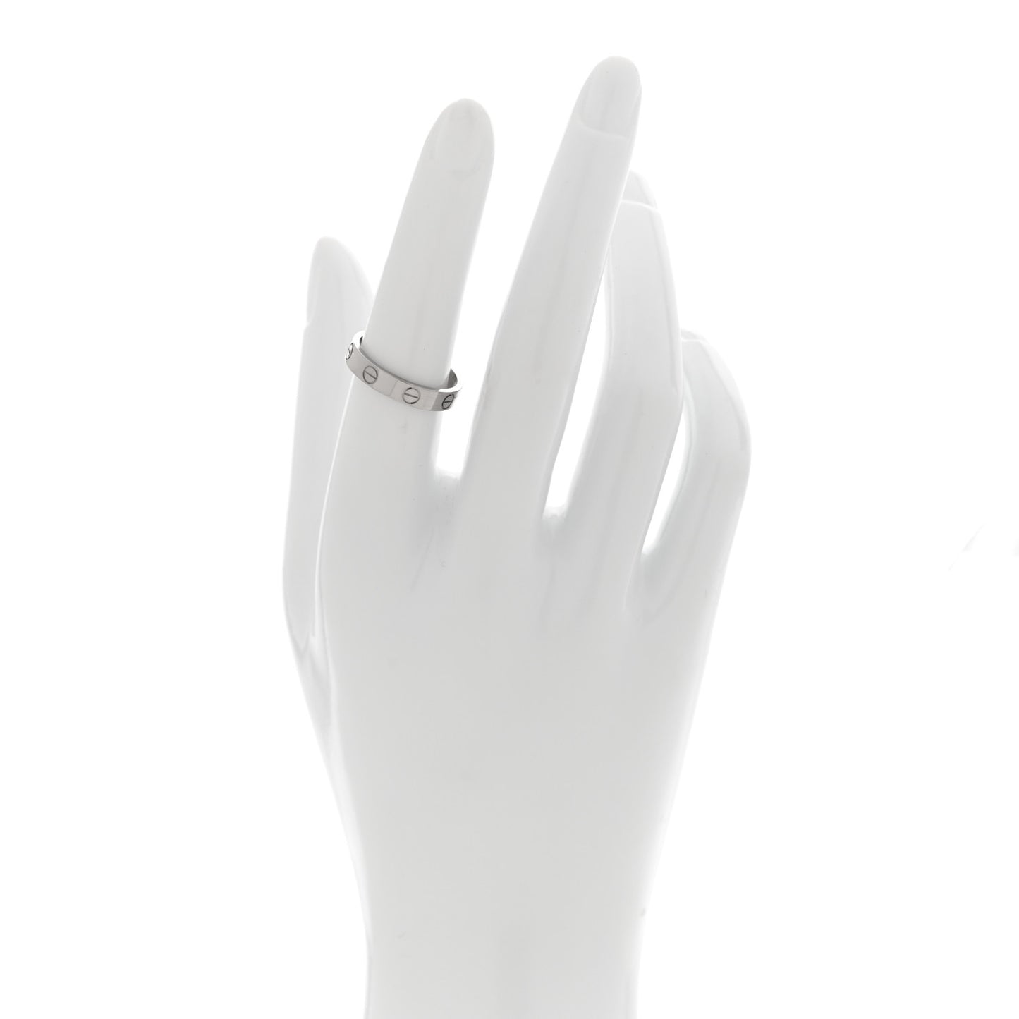 18K White Gold 3.5mm LOVE Wedding Band Ring 53 6.5