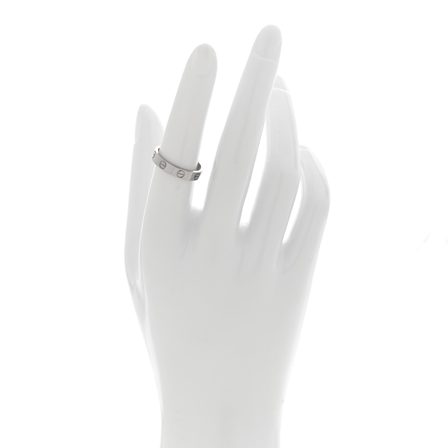 Cartier 18K White Gold 3.5mm LOVE Wedding Band Ring 53 6.5 2 of 4