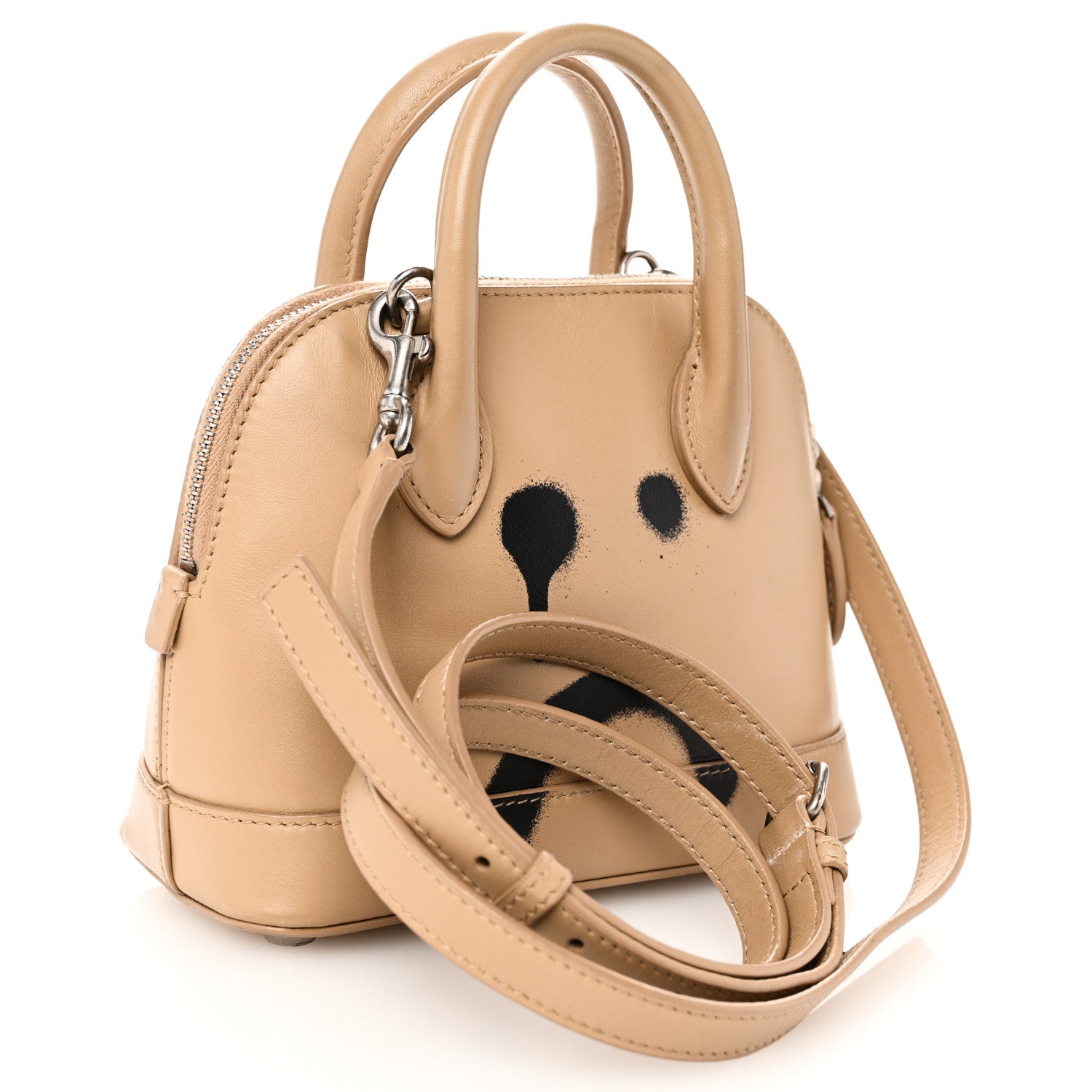 Balenciaga Calfskin Happy Sad XXS Ville Top Handle Bag Light Brown 3 of 10