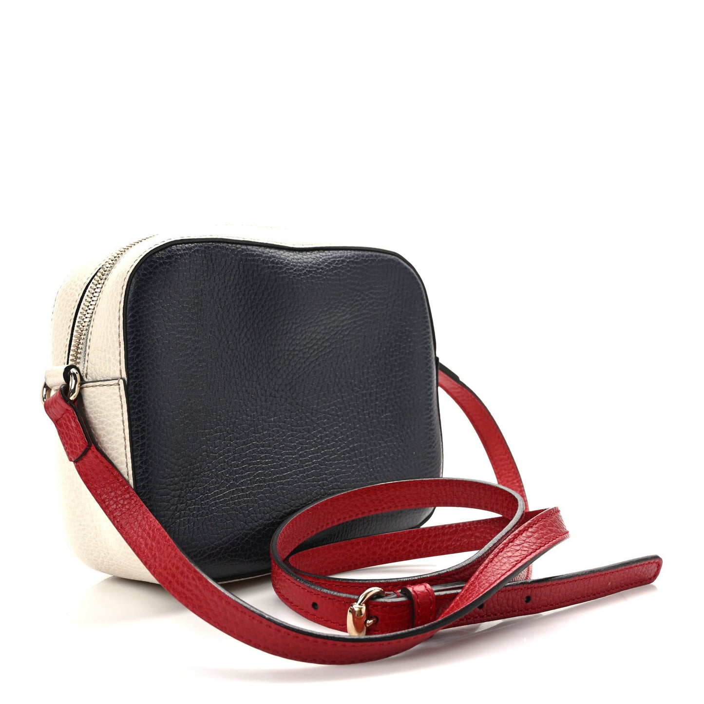 Dollar Calfskin Small Soho Disco Bag Blue Hibiscus Red Mystic White