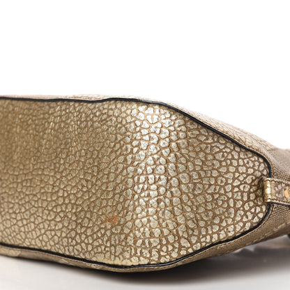Burberry Metallic Heritage Grain Check Embossed Small Orchard Bowling Bag Gold 10 of 10