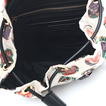 Burberry Prorsum Nylon Pallas Heads Print Medium Rucksack Backpack Natural White 5 of 10