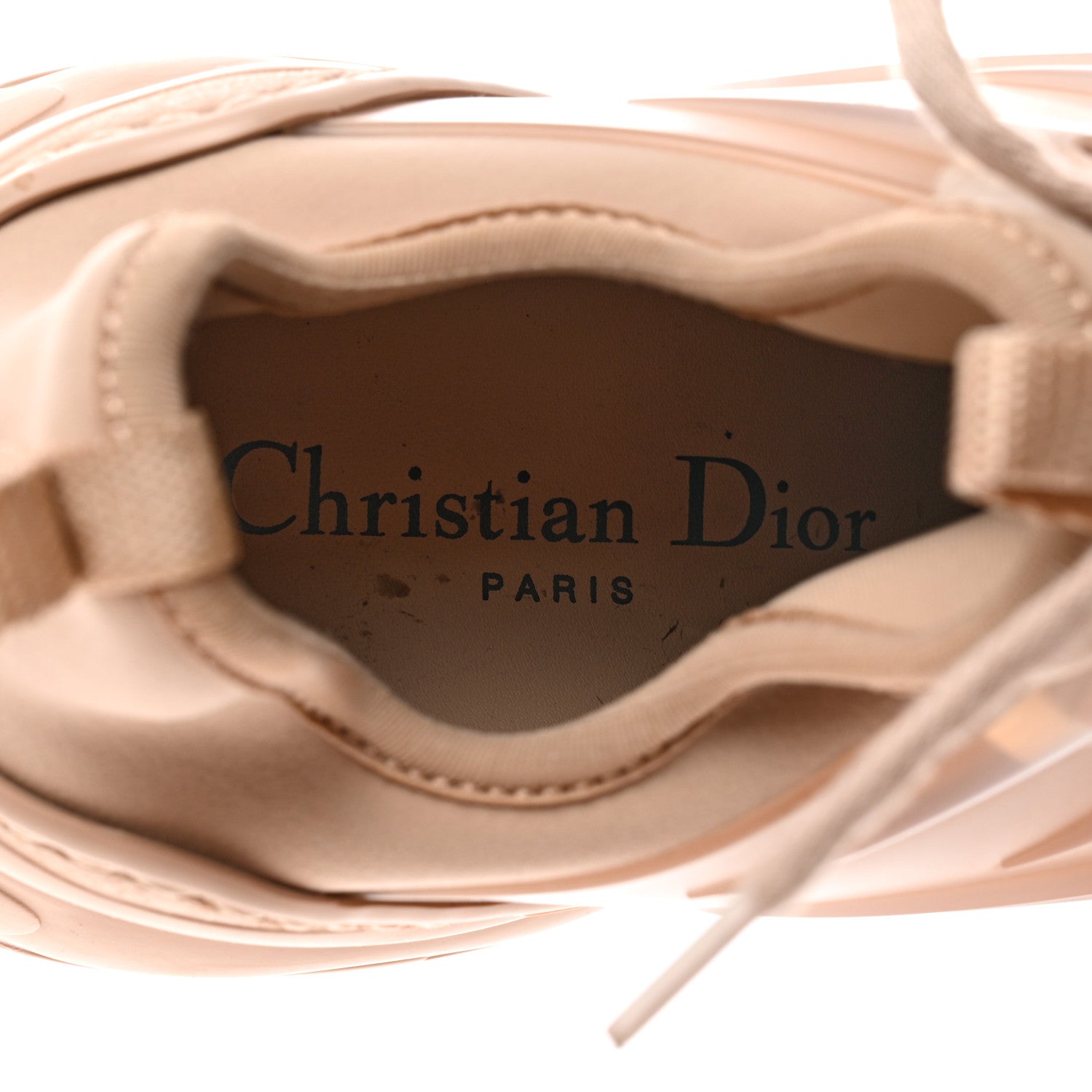 Christian Dior Neoprene Rubber Womens D-Connect Sneakers 37 Nude 7 of 8