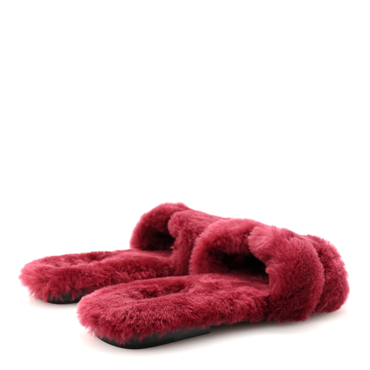 Hermes Woolskin Oran Sandals 40 Rouge H 5 of 9