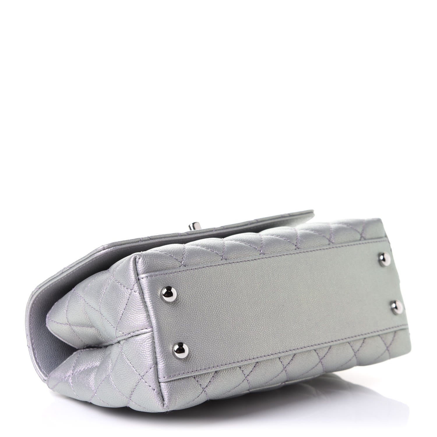 Chanel Iridescent Caviar Quilted Mini Coco Handle Flap Purple 3 of 10