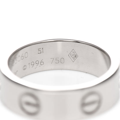 Cartier 18K White Gold 5.5mm LOVE Ring 51 5.75 5 of 5