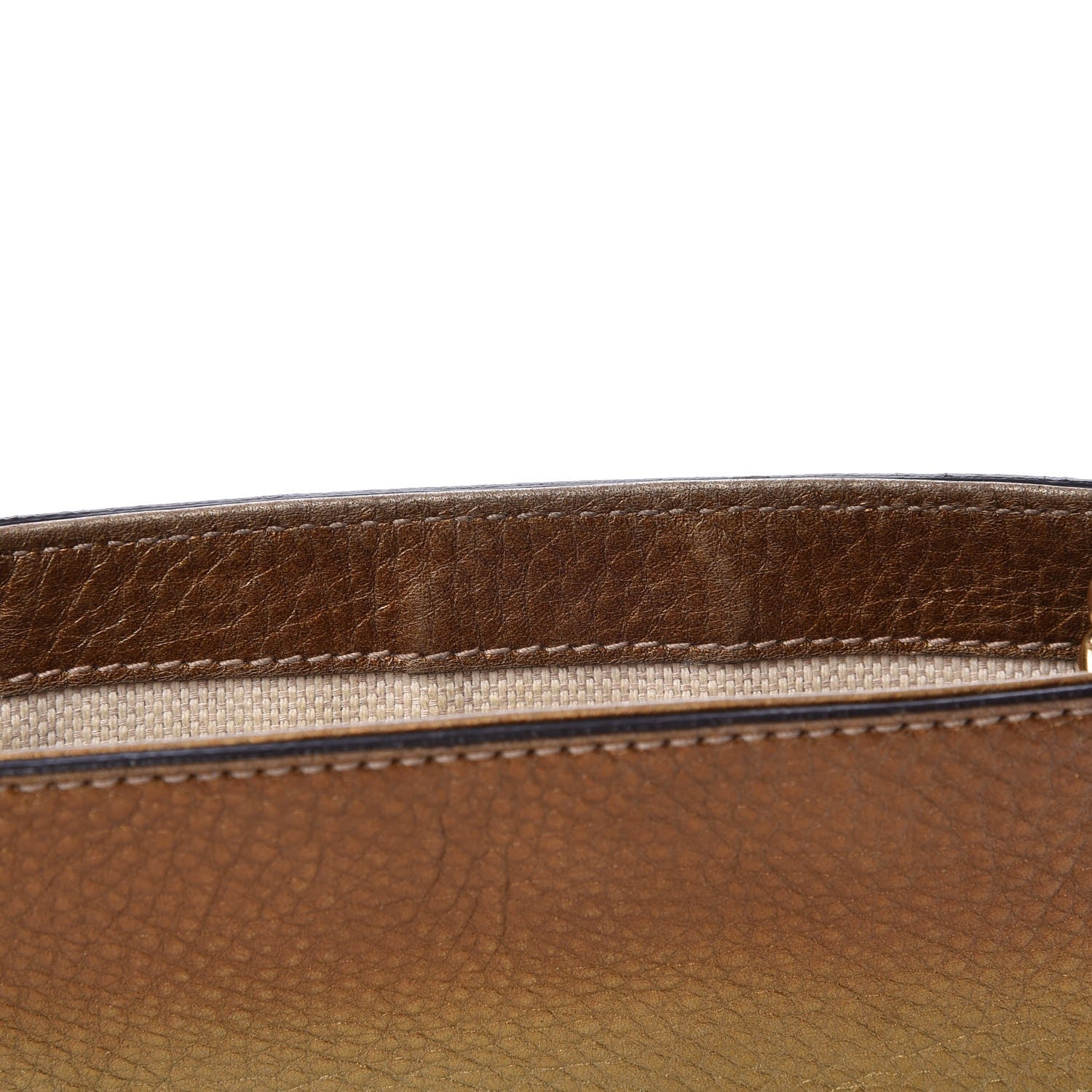 Gucci Metallic Pebbled Calfskin Small Soho Flap Crossbody Gold Ombre 12 of 12