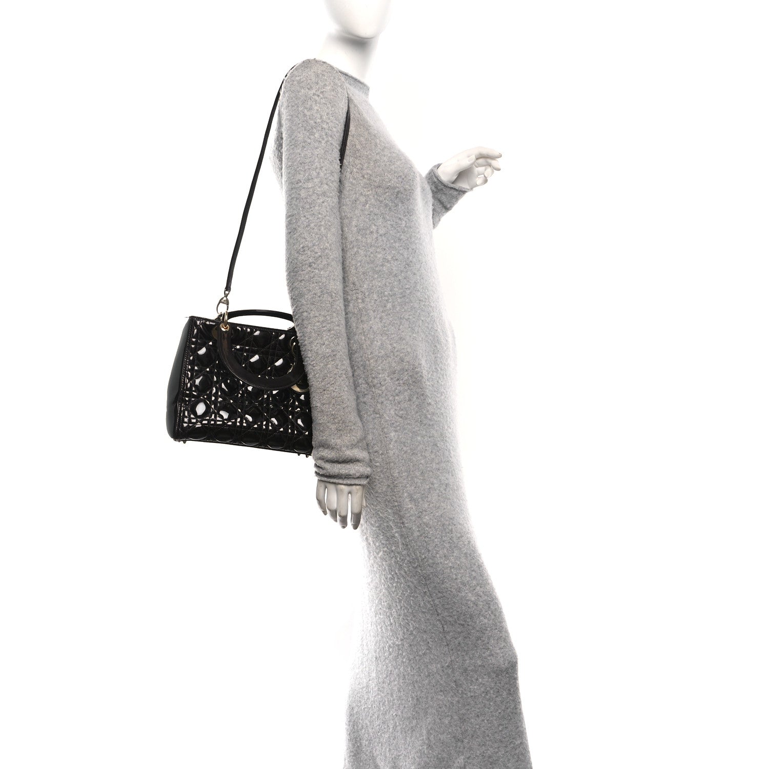 Christian Dior Patent Cannage Medium Lady Dior Dark Brown 2 of 11