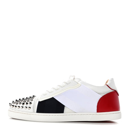 Christian Louboutin Calfskin Elastikid Spikes Womens Donna Sneakers 36.5 White Multicolor 1 of 5