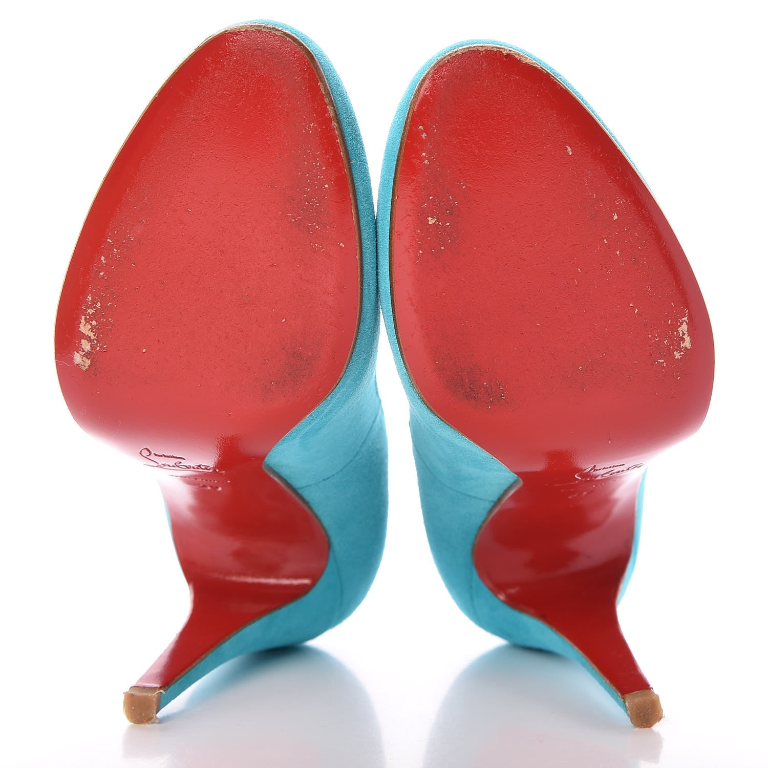 Christian Louboutin Suede Ron Ron 100 Pumps 39 Turquoise 8 of 12