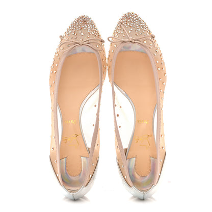 Christian Louboutin Crystal Strass Follies Flats 37 Silver 2 of 9