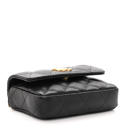 Chanel Caviar Quilted Sweetheart Clutch With Chain Black 4 of 12