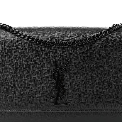 Saint Laurent Grain De Poudre Medium Classic Monogram Monochrome Kate Satchel Black 7 of 11