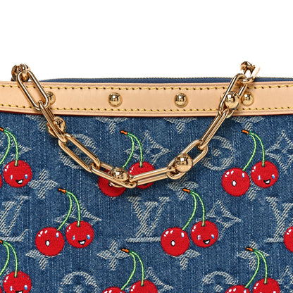 Louis Vuitton LV X TM Monogram Denim Cerises Pochette Accessories Blue 7 of 10