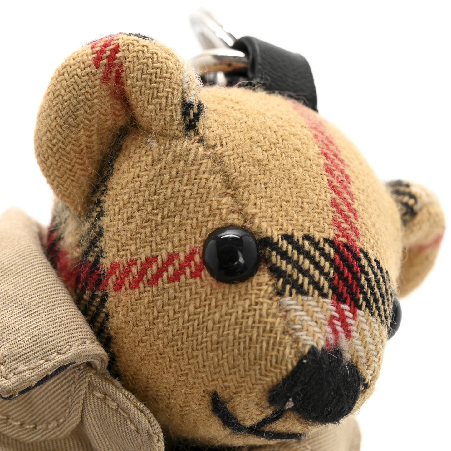 Thomas Check Trench Teddy Bear Keychain Charm Camel