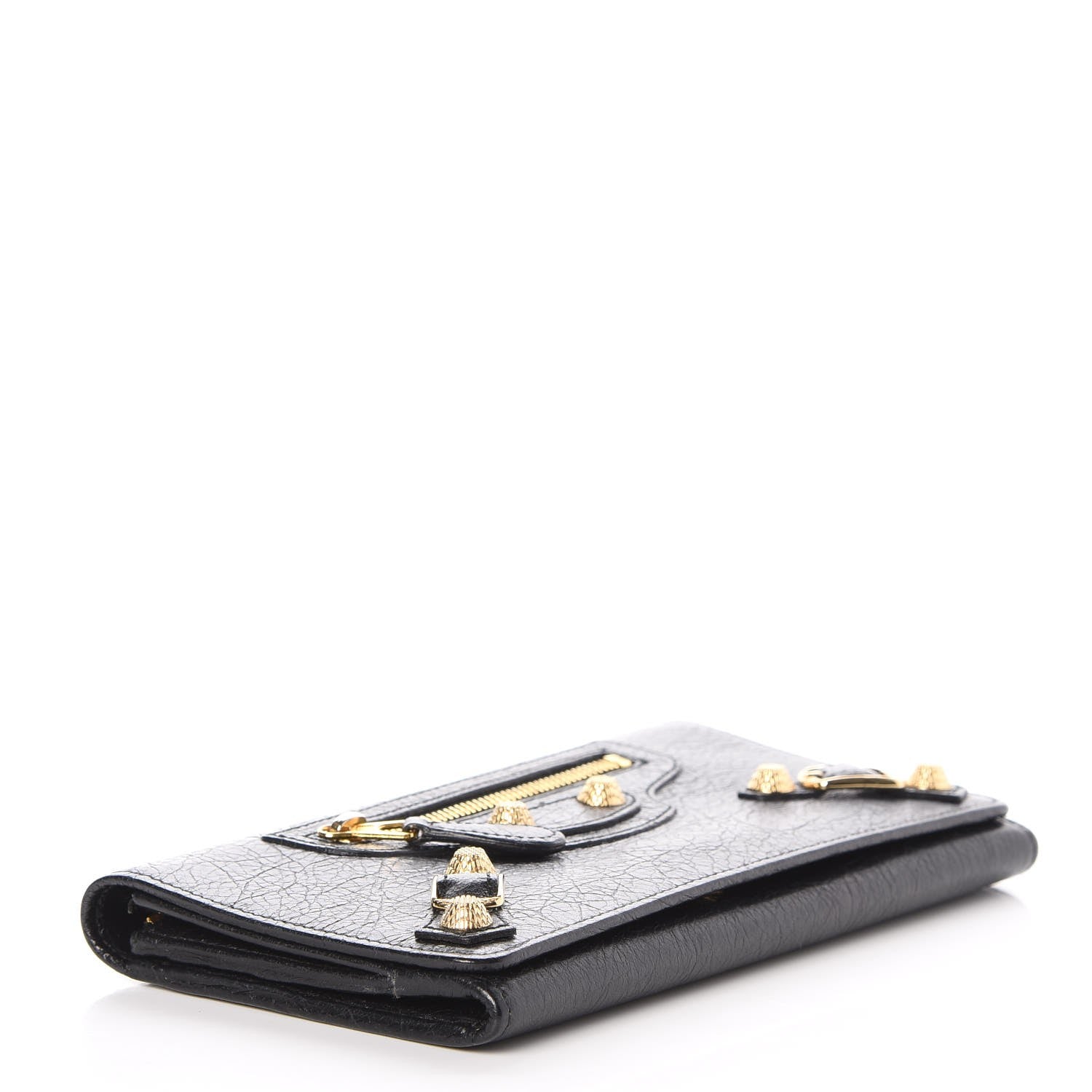 Balenciaga Agneau Giant 12 Gold Hardware Money Wallet Black 4 of 8