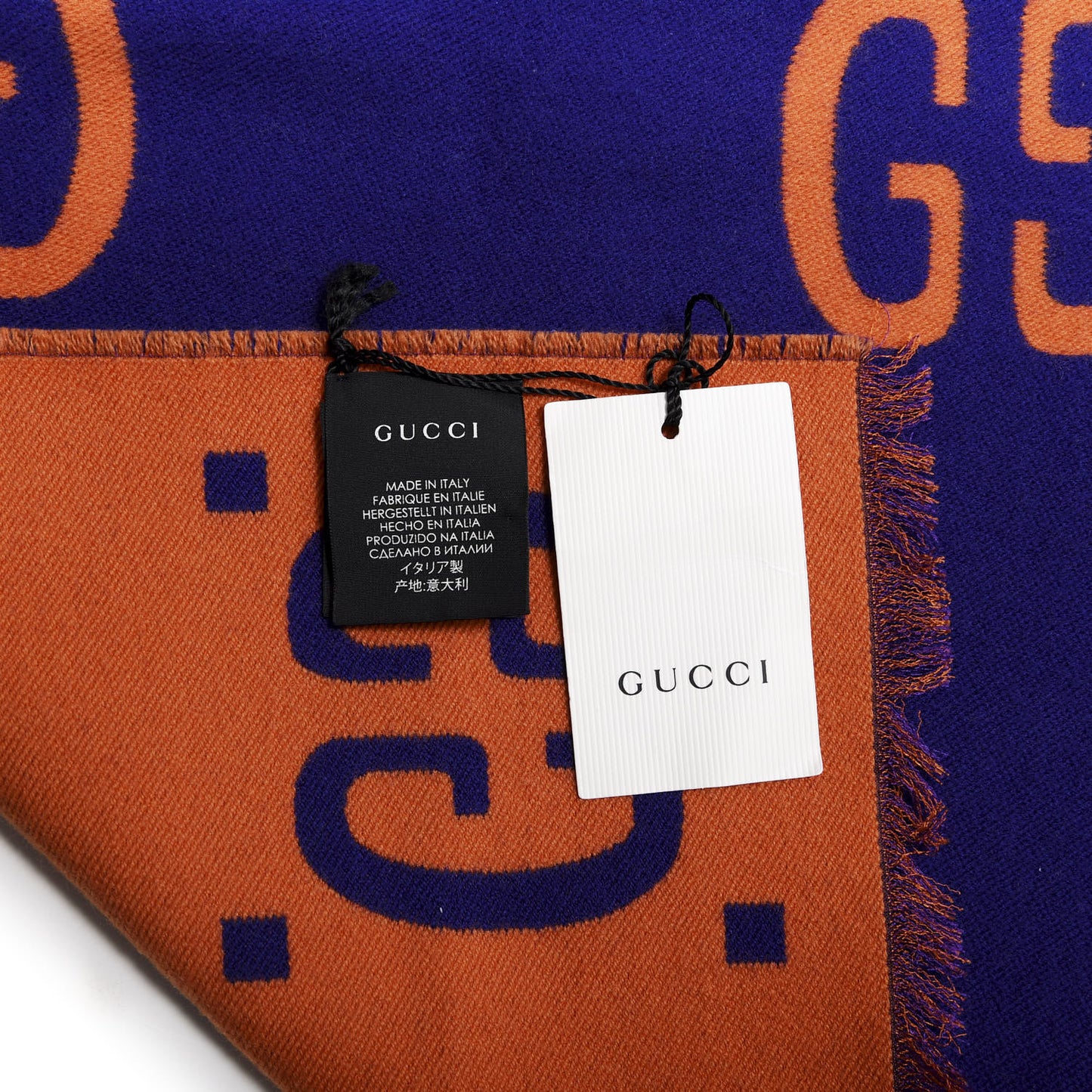 Wool Silk Monogram Jumbo GG Freedom Scarf Parma Violet Orange