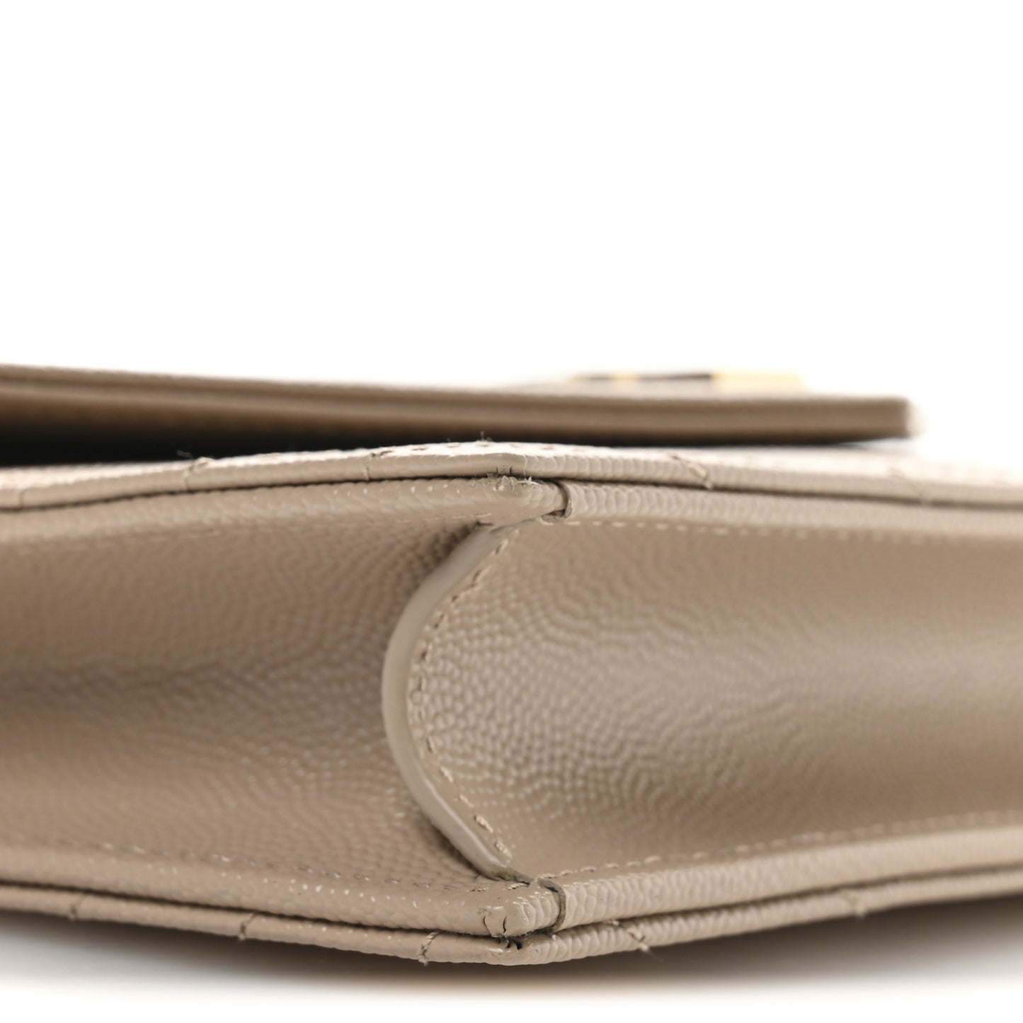 Grain De Poudre Matelasse Chevron Monogram Envelope Chain Wallet Dusty Grey