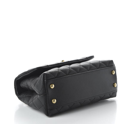 Chanel Caviar Lizard Embossed Quilted Mini Coco Handle Flap Black 4 of 10
