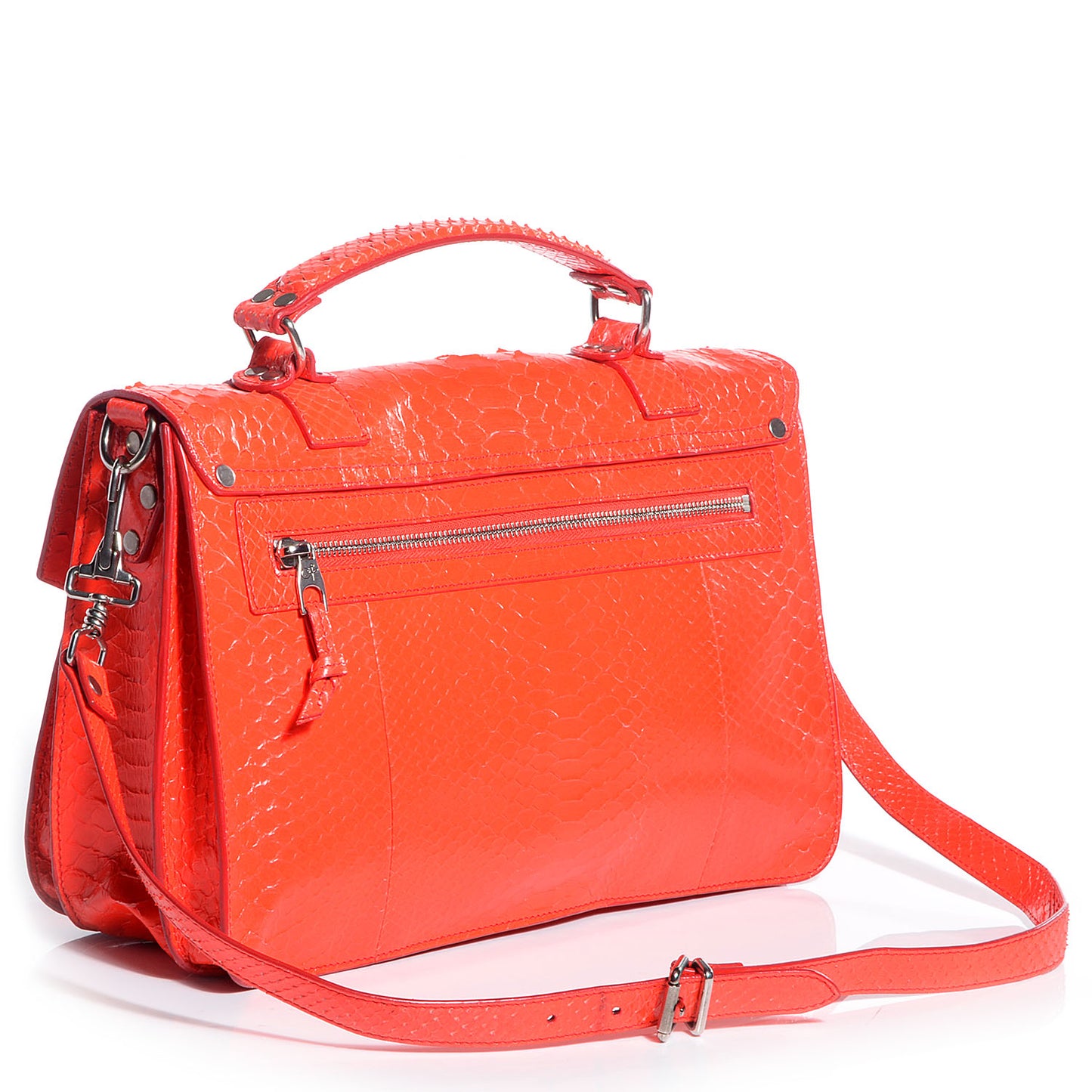 Python PS1 Medium Satchel Lipstick Red