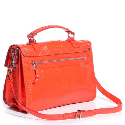 Proenza Schouler Python PS1 Medium Satchel Lipstick Red 3 of 12