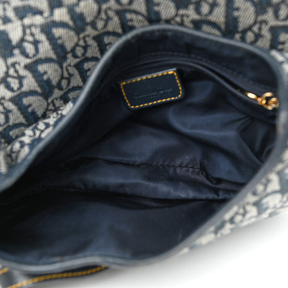 Christian Dior Monogram Double Saddle Bag Navy Blue 5 of 12