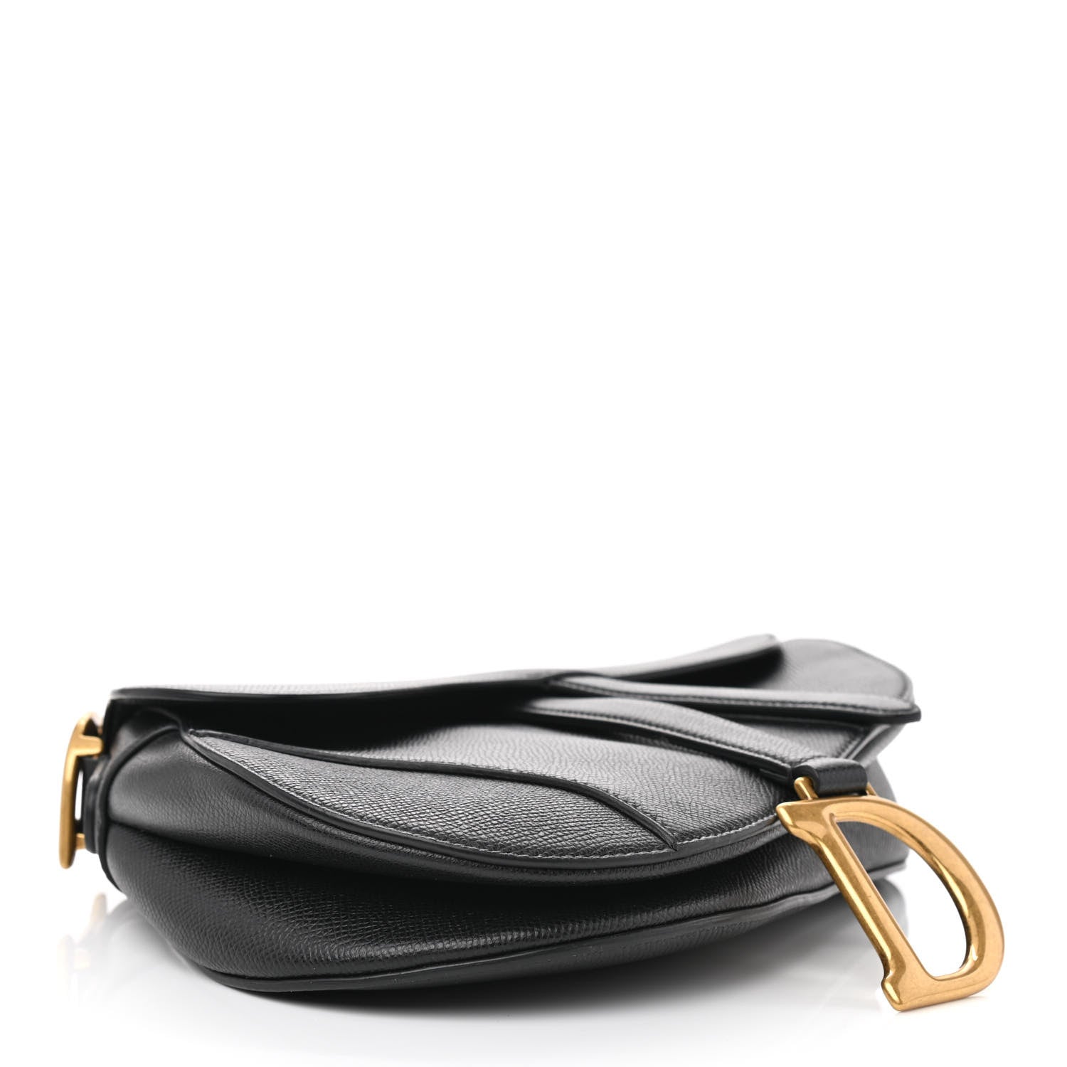 Christian Dior Grained Calfskin Saddle Bag Black 4 of 9
