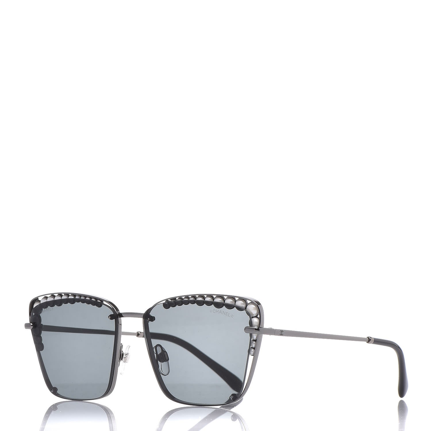 Chanel Square Frame Pearl Sunglasses 4235-H Dark Grey 1 of 7