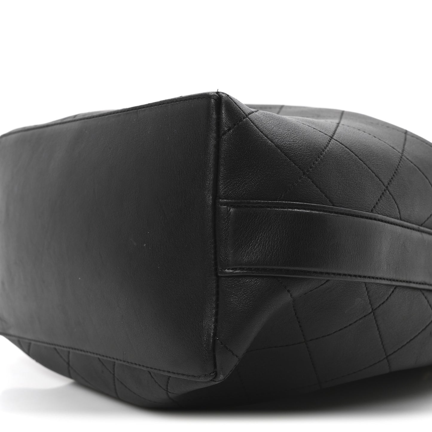 Calfskin Quilted Small On My Shoulder Drawstring Bag Black