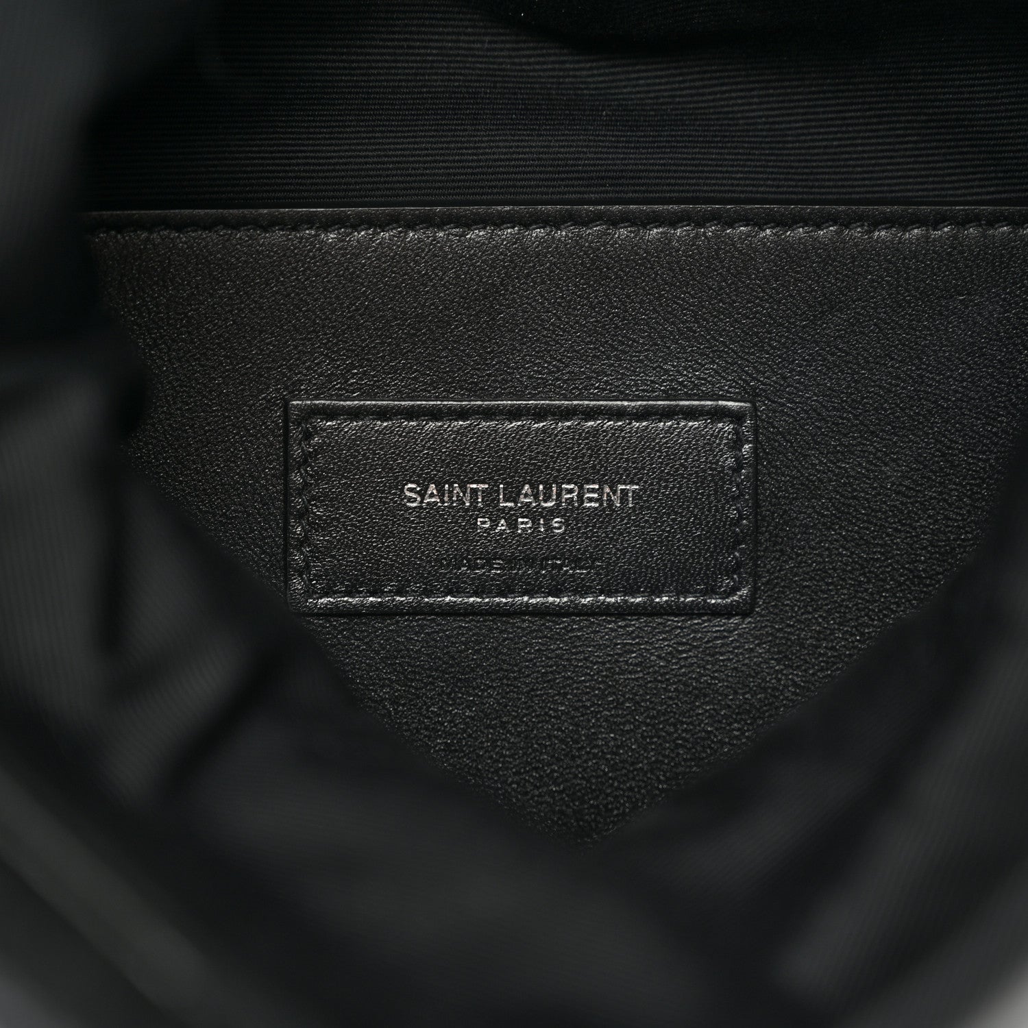 Saint Laurent Calfskin Crocodile Embossed West Hollywood Monogram Fold Over Clutch Black 6 of 8