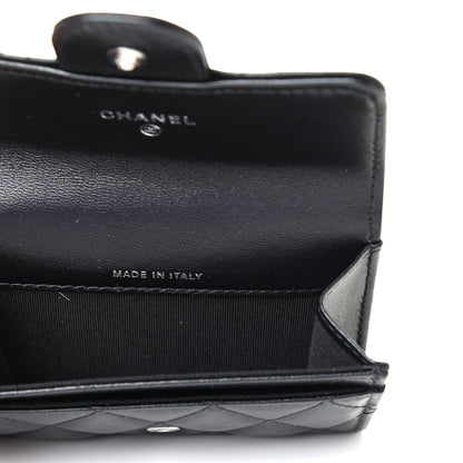 Chanel Lambskin Quilted Flap Card Holder Wallet So Black 4 of 4