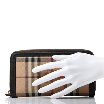 Burberry Haymarket Check Large Ziggy Zip Around Wallet Chocolate 2 of 10