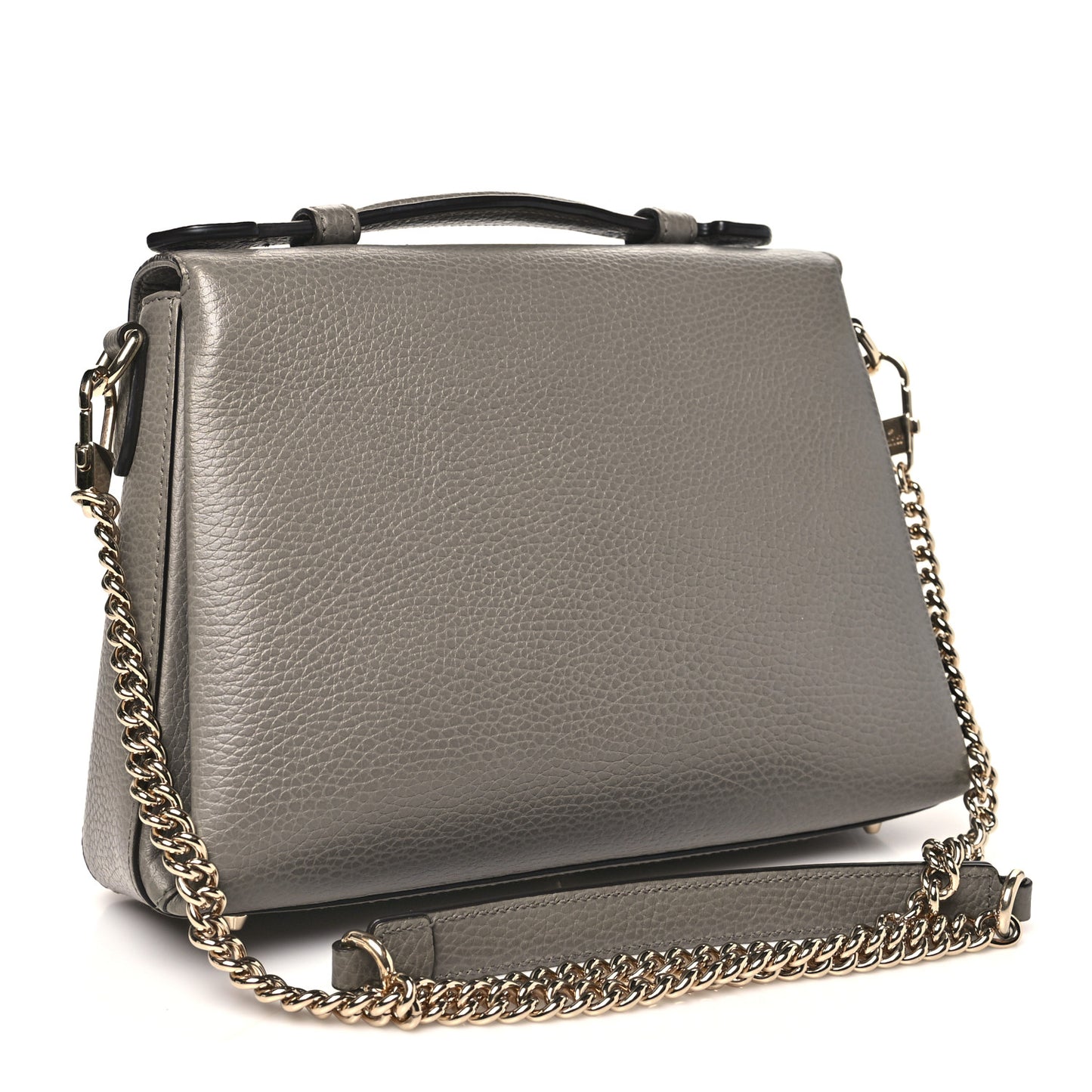 Dollar Calfskin Interlocking G Top Handle Shoulder Bag Loess