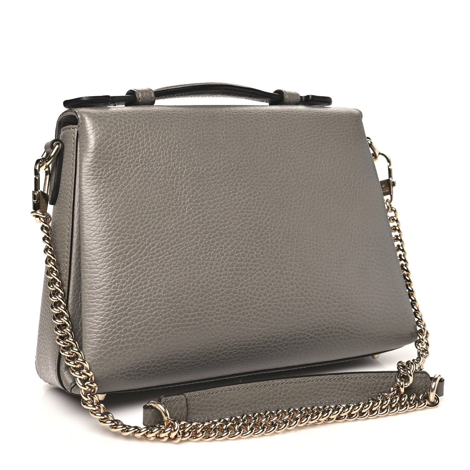 Gucci Dollar Calfskin Interlocking G Top Handle Shoulder Bag Loess 3 of 10