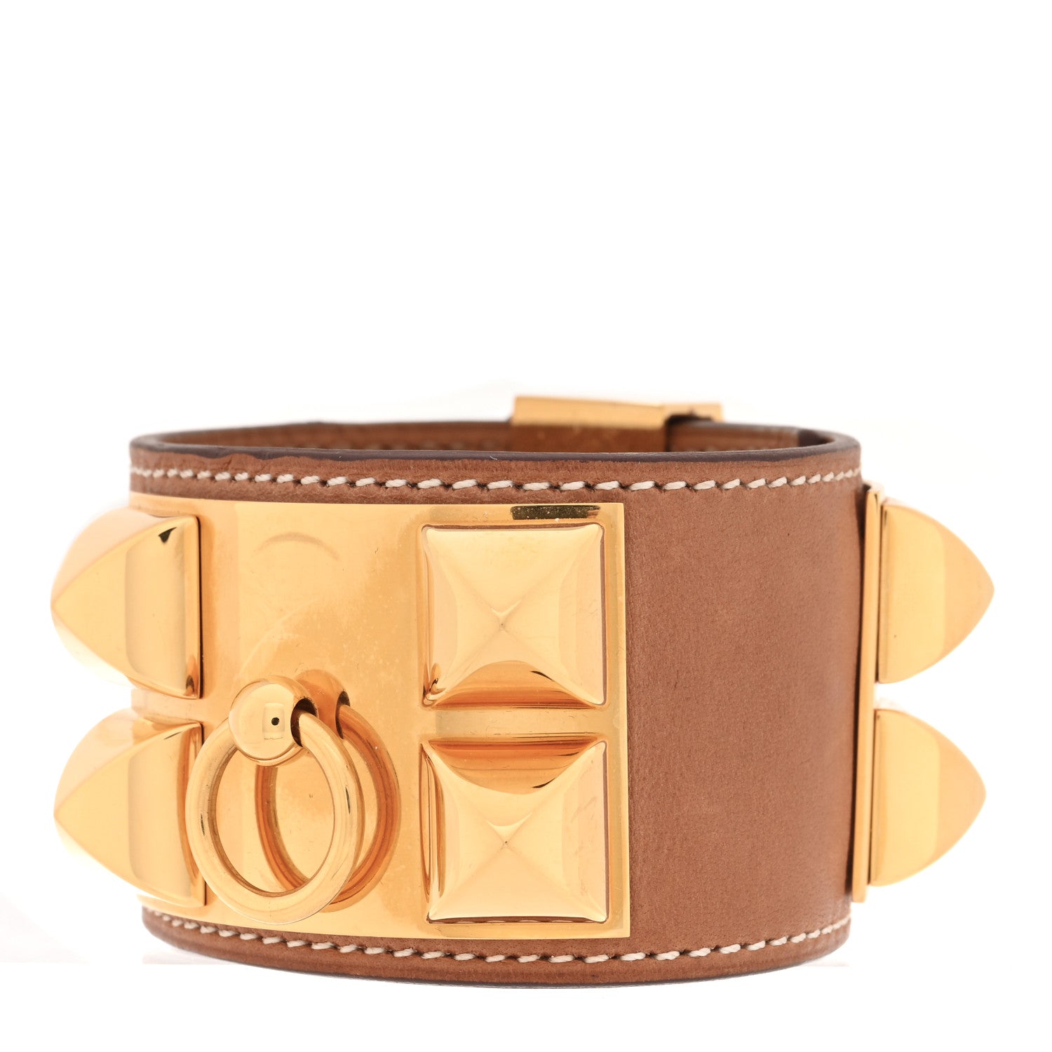 Hermes Barenia Collier De Chien CDC Bracelet S Fauve 1 of 7