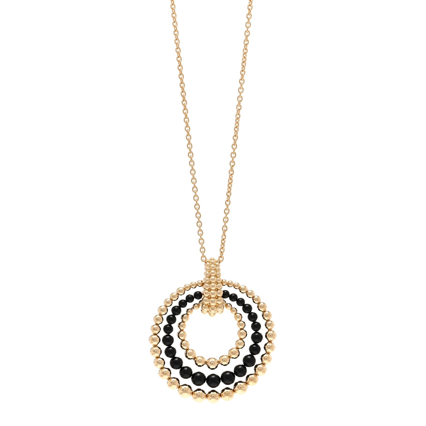 18K Yellow Gold Onyx Perlee Couleurs Transformable Long Necklace