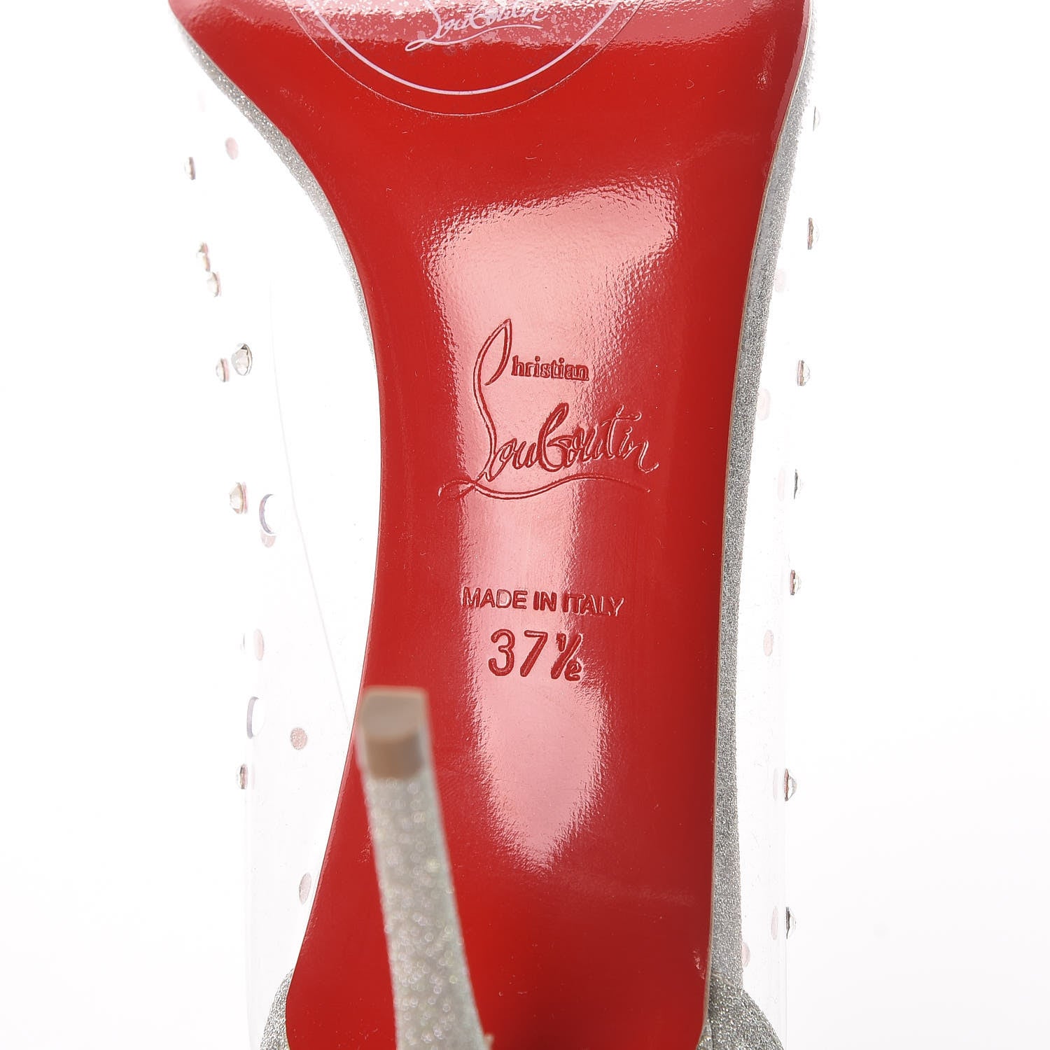 Christian Louboutin PVC Glitter Degrastrass 85 Pumps 37.5 Silver 6 of 10