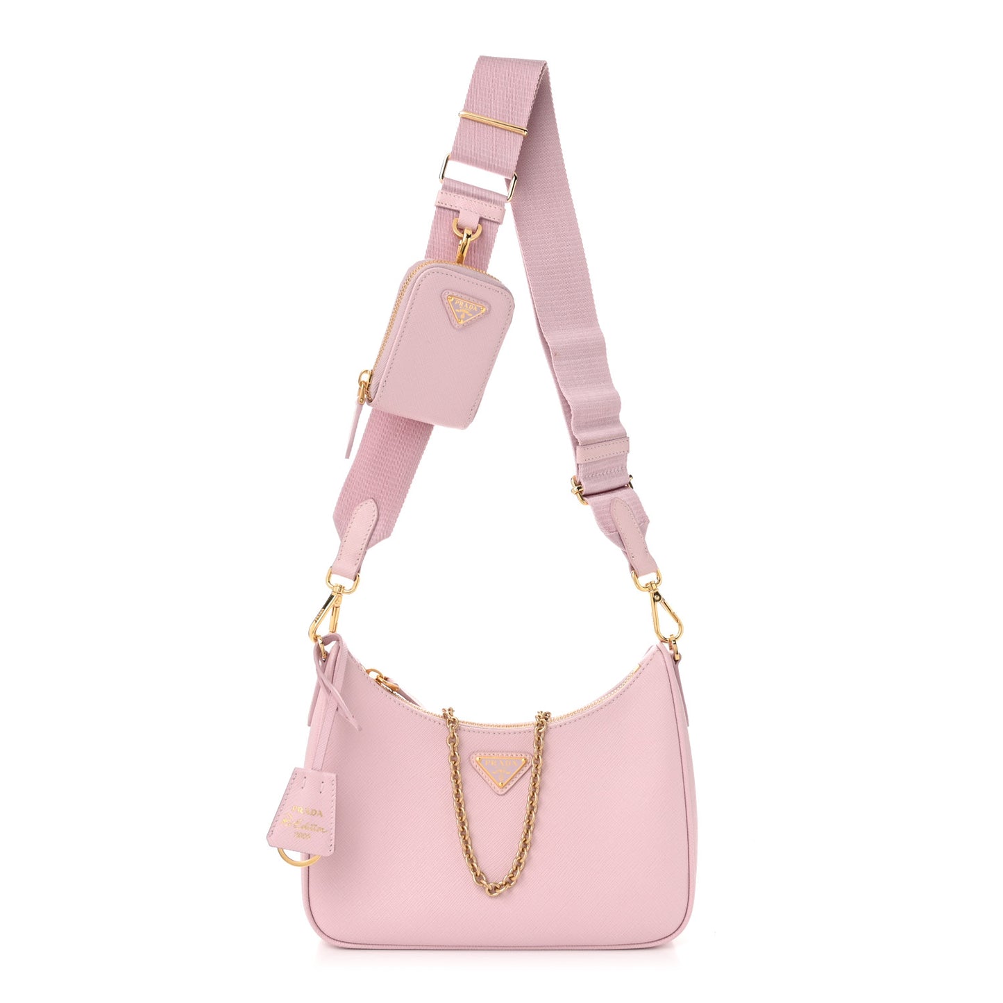Saffiano Lux Re-Edition 2005 Shoulder Bag Alabastro