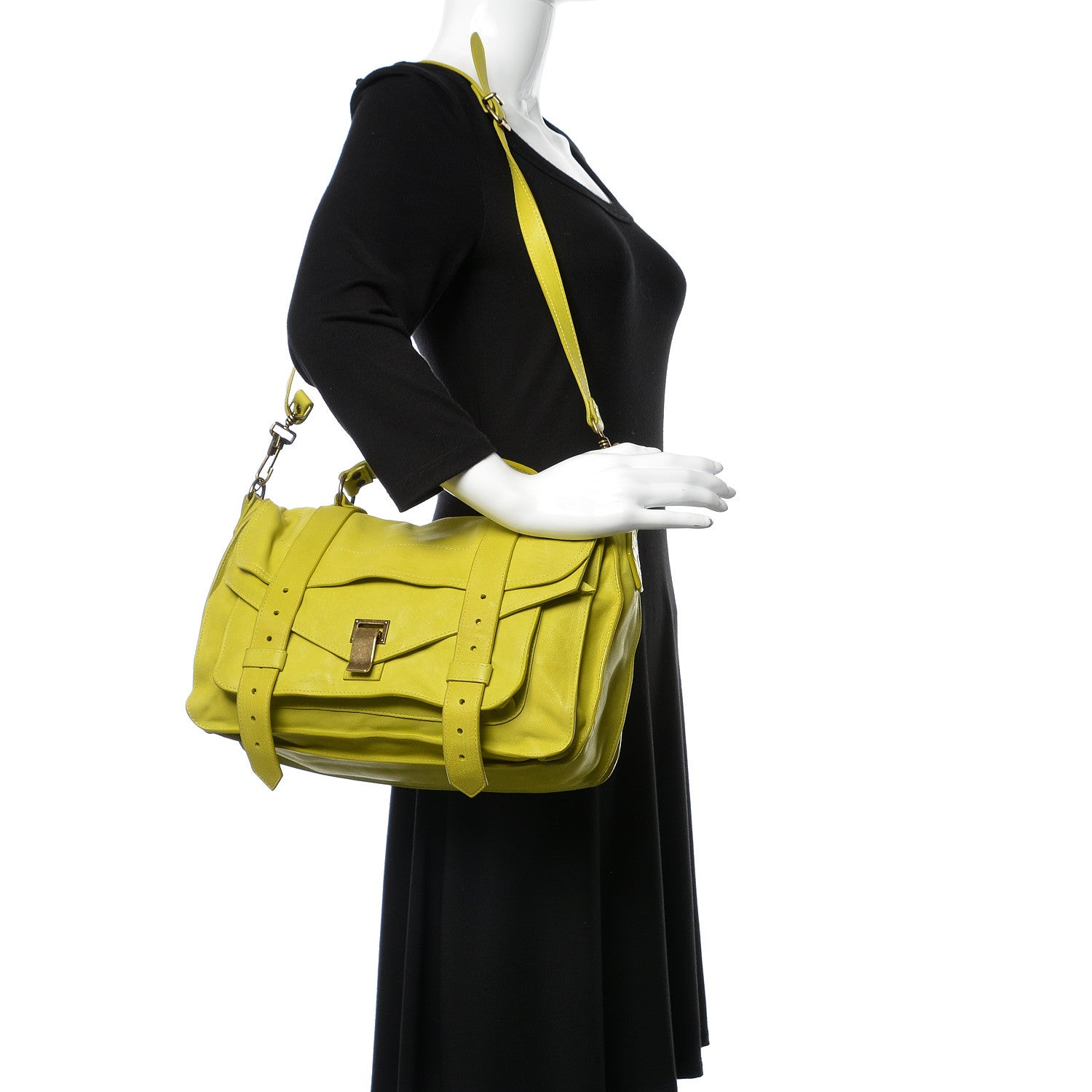 Proenza Schouler Lambskin Medium PS1 Satchel Citron 2 of 19