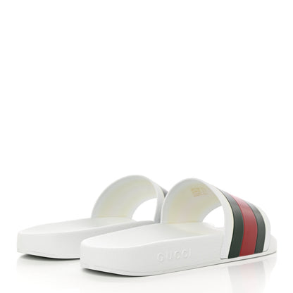 Gucci Rubber Web Mens Pool Slide Sandals 12 Great White 4 of 20